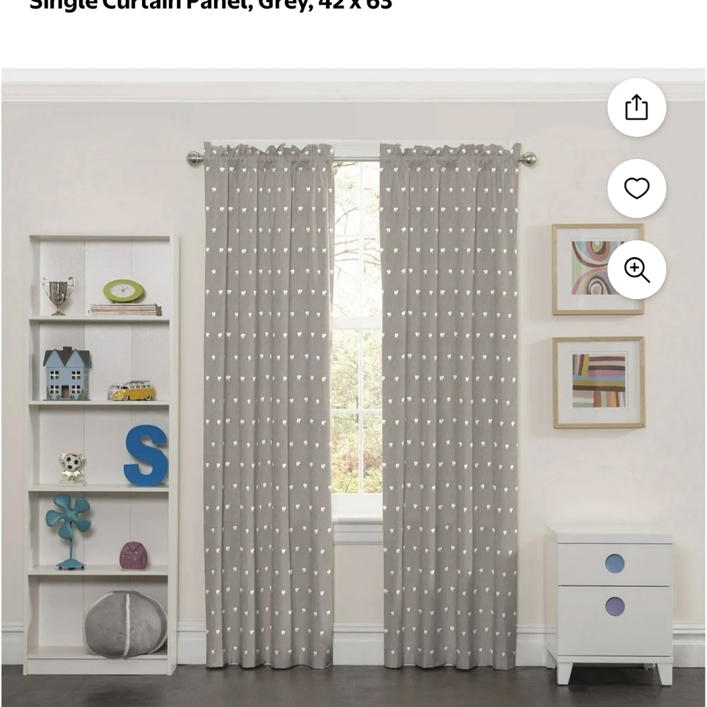 Eclipse Gray Elephant Curtain Panels